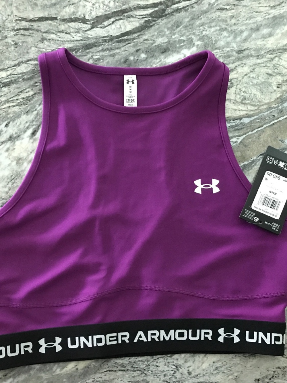 Under Armour fitted Heatgear sports bra, NWT , purple